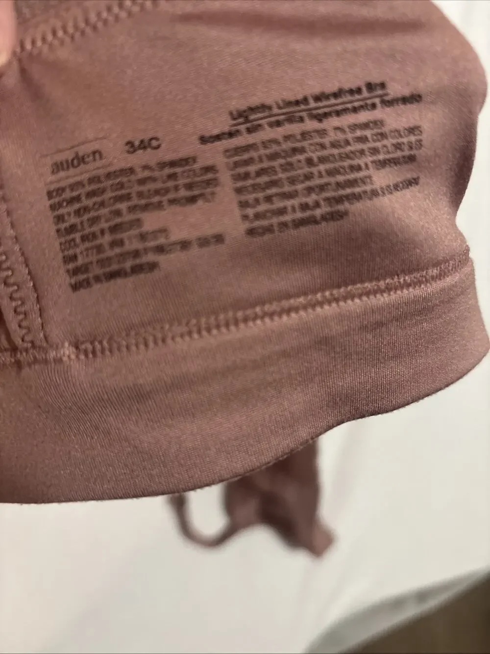 Auden Luxury Collection Womens Large Luxe Stretch 34C Dusty Rose